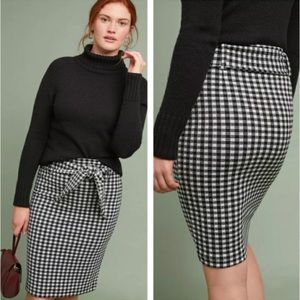 NWT Anthropologie Maeve Gingham Print Pencil Skirt